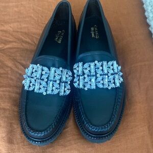 GH BASS WOMENS WHITNEY CRYSTAL SUPER LUG WEEJUNS LOAFER Black loafer